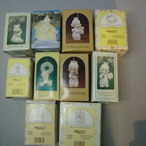 Precious Moments Lot of 10 Christmas Ornaments (1983 to 1997)